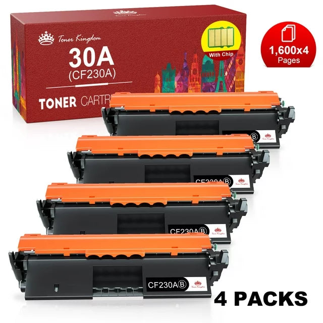 30A CF230A 30X CF230X Toner Cartridges for HP Printer (Black,4-Pack)