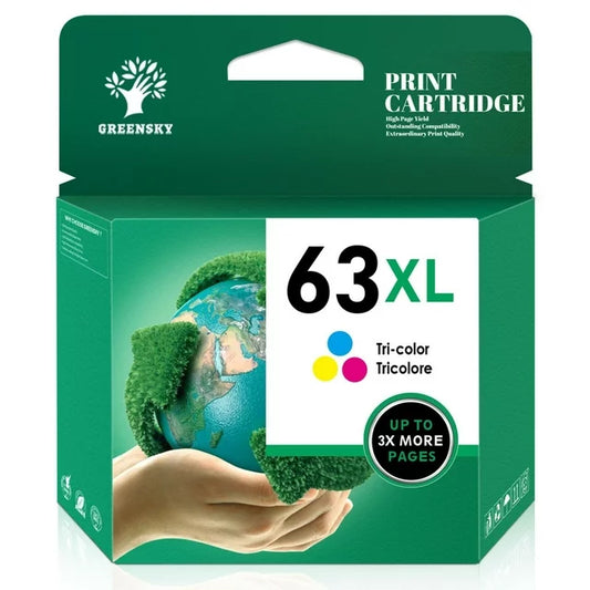 Greensky 63XL Color Ink Cartridge Replacement for HP, 1 Pack