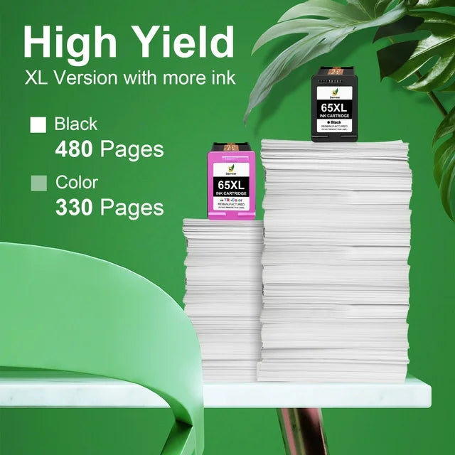 65XL 65 Ink Ink Cartridge for Printer 65 65 XL  3772 2655 Envy 5055 5000 5058 5052 5034 5032 5030 5014 5012 (1 Black)