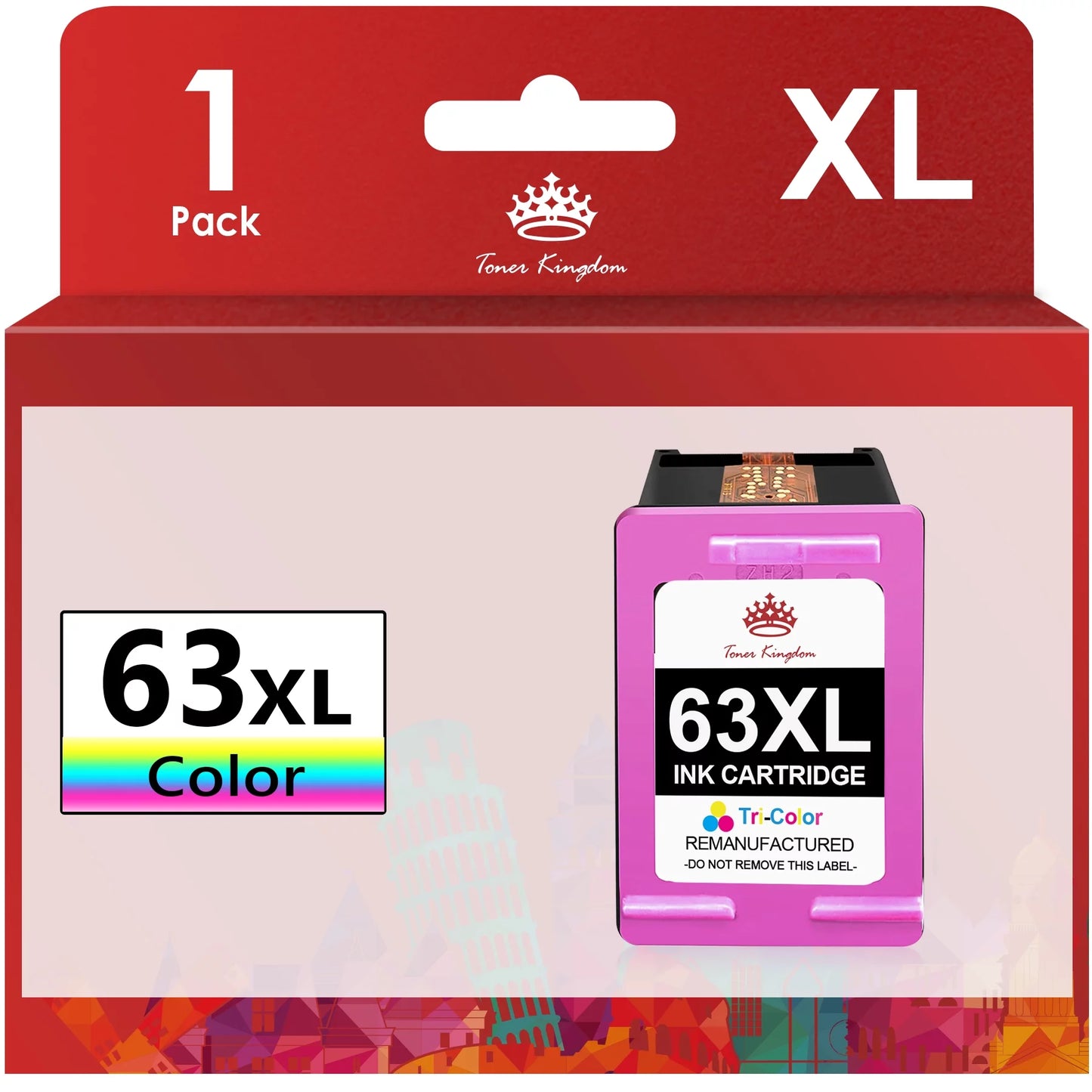 High Yield 63 Color Ink 63XL Color Ink Cartridge Replacement for HP Printer (1-Pack)