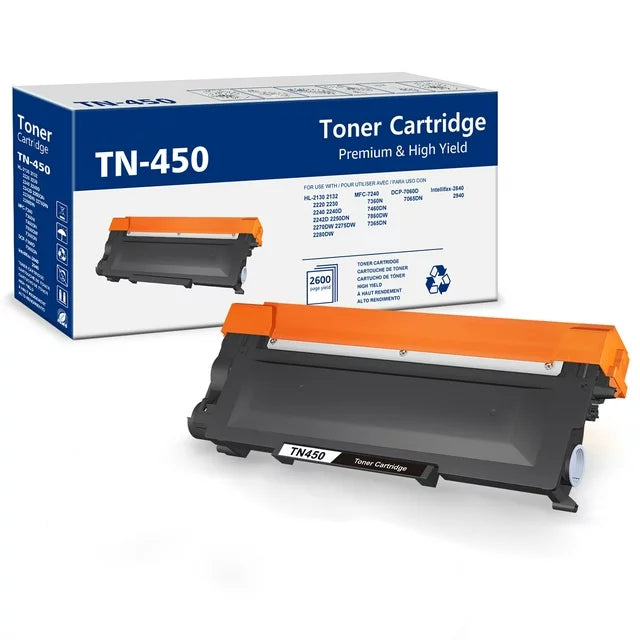 TN450 TN420 Toner Cartridge Replacement for  with Intellifax 2840 2940 HL-2270DW MFC-7240 MFC-7360N (High Yield, 1 Pack)