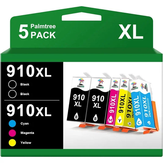 910XL Ink Cartridge 910 Ink for HP 910 XL 910 8030 Printer Ink 910XL (5-Pack, 2 Black, Cyan, Magenta, Yellow)