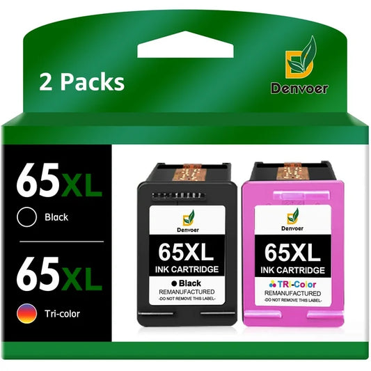 65xl Ink Cartridge for HP 65 Ink Cartridge HP 65  652 2624 for HP Envy 5055 5000 5070 5052 5014(1 Black,1 Color)