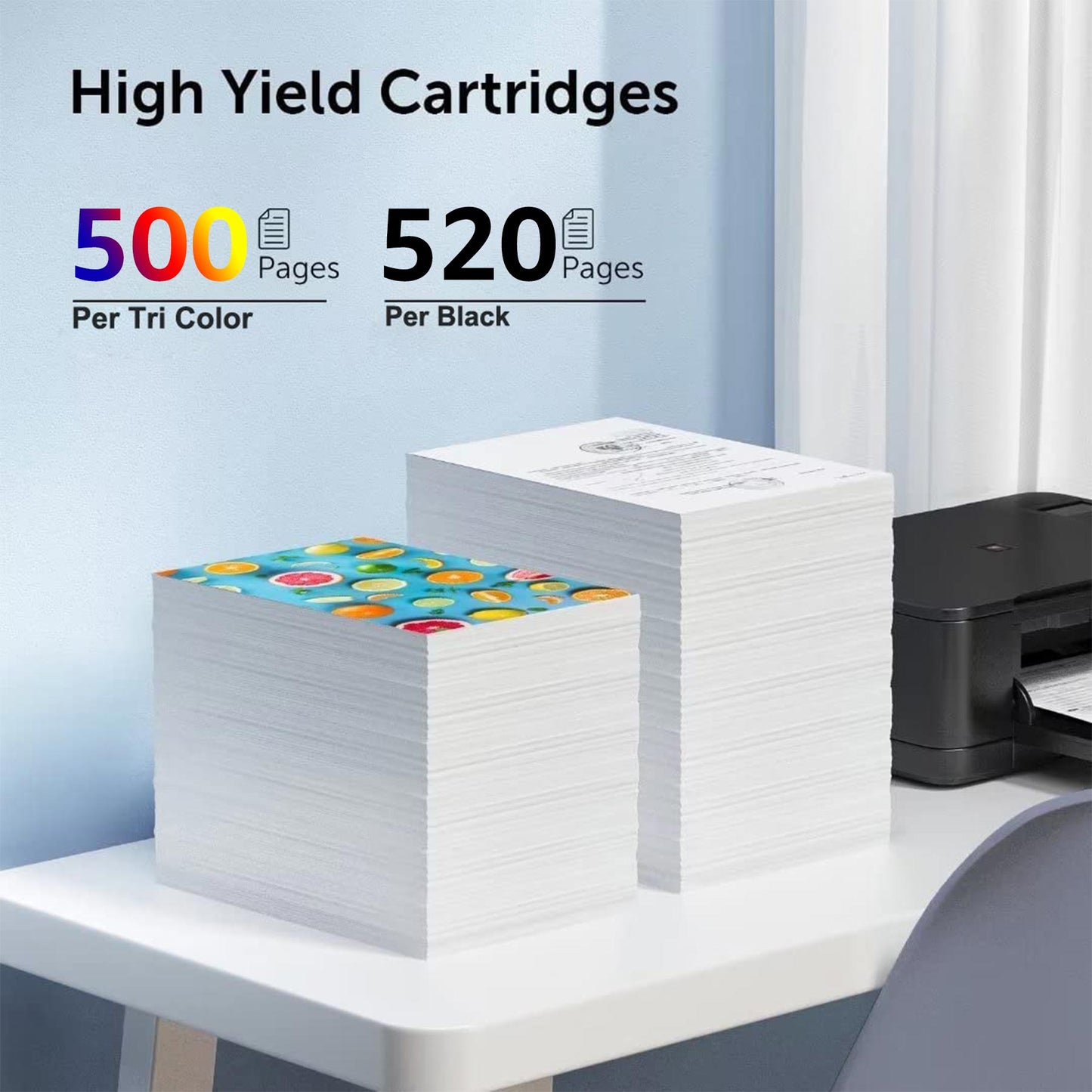 Replacement HP 56 57 Ink Cartridge Combo for Deskjet(1 Black,1 Tri-Color)