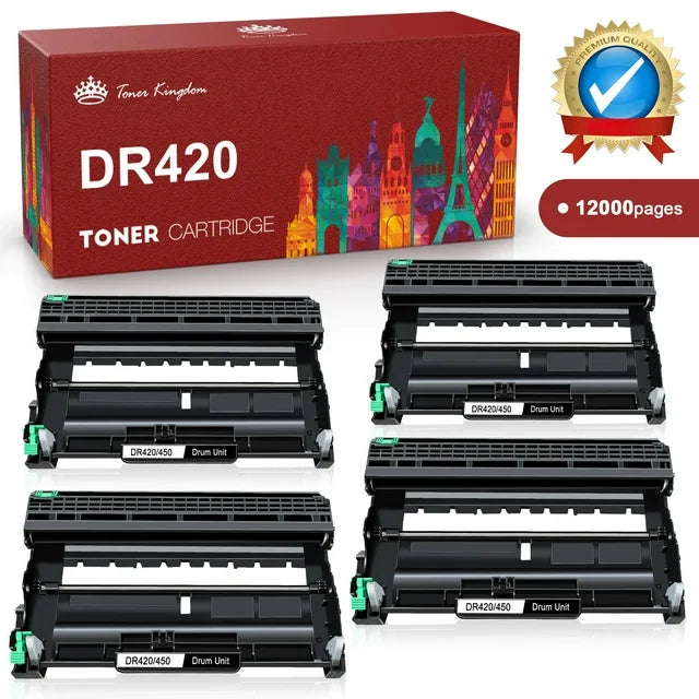 DR420,Compatible for brother Drum Unit, Yields Up to 12,000 pages(Black,High Yield,4 Pack)