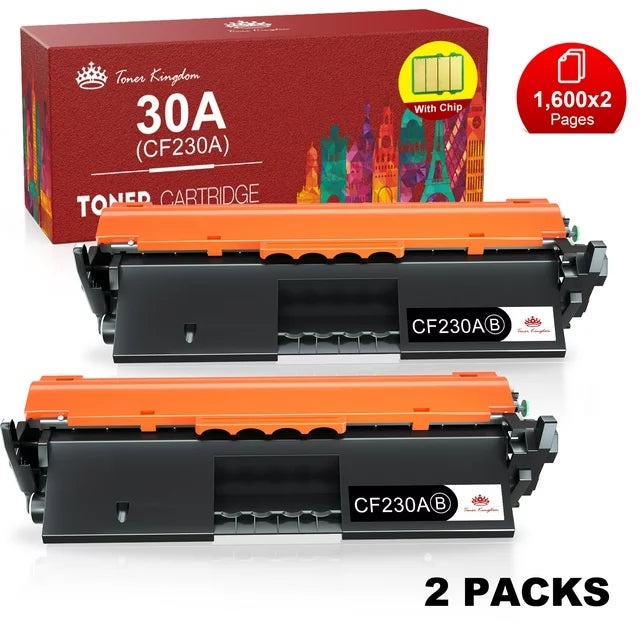 30A CF230A Toner Cartridges compatible for HP Printer (Black, 2 Pack)