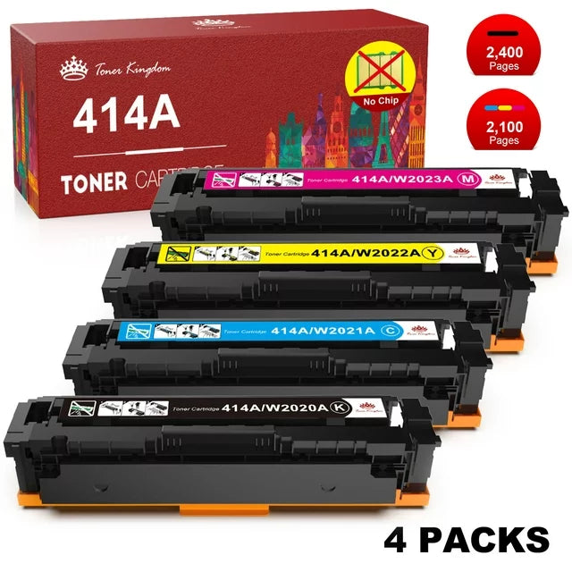 414A 414X Toner Cartridge 4 Pack (No Chip) for  M454dw M479fdw M479fdn( black,cyan,magenta,yellow)