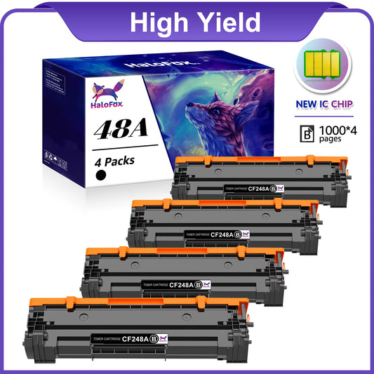 4-Pack 48A CF248A Toner for HP Printer (Black)