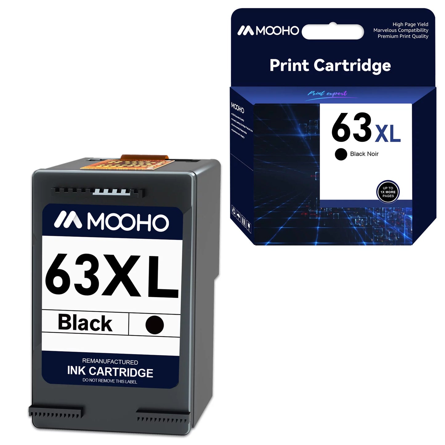 MOOHO 63XL Black Ink Cartridge Replacement for HP Printer,1 Pack