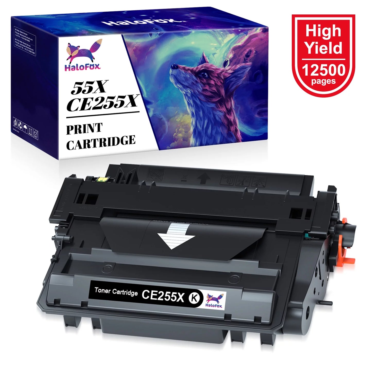 55X 55A CE255X CE255A Toner Cartridge Replacement for HP Printers (1-Pack)