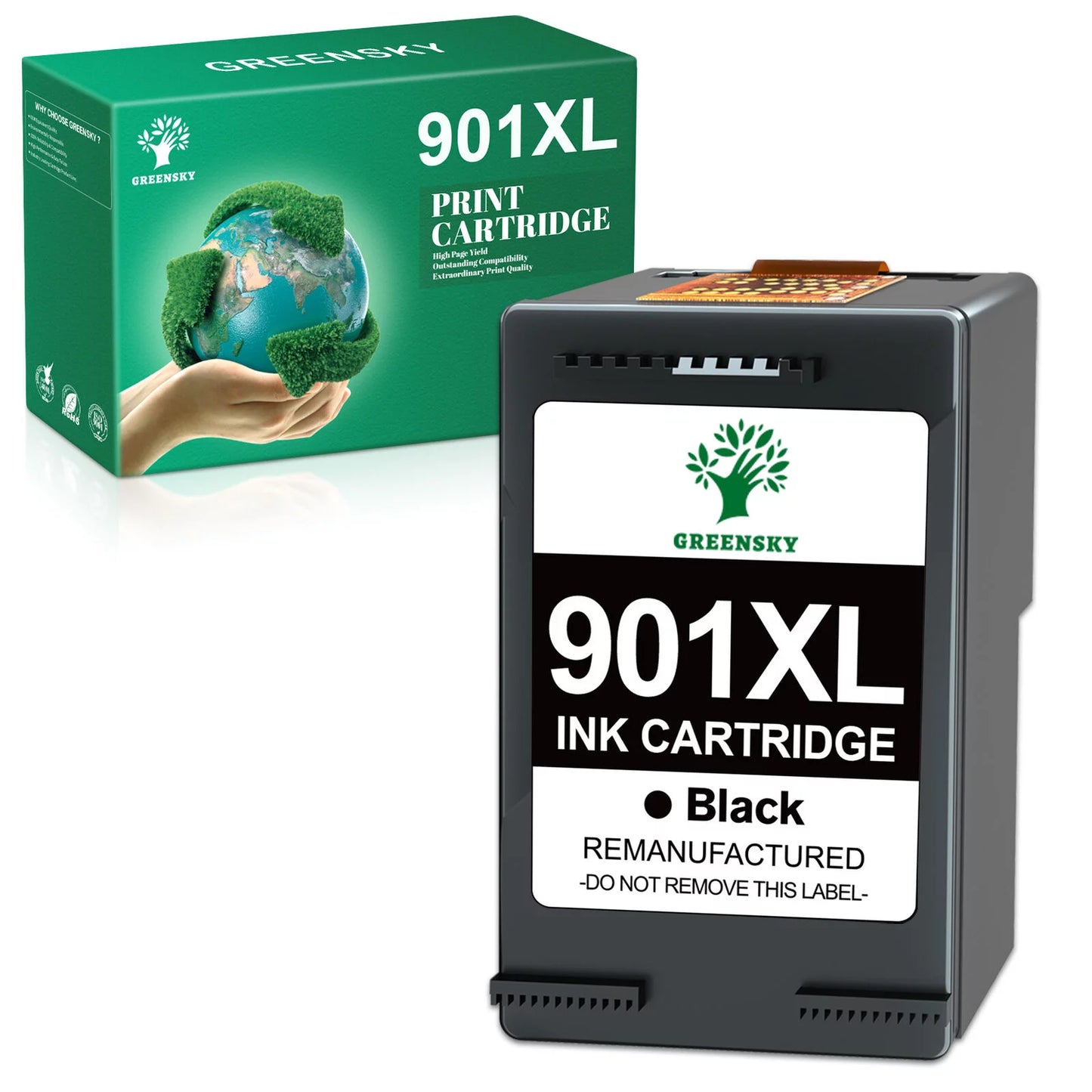 GREENSKY 901 Ink Cartridge 901XL 901 HP Ink Replacement For HP Printer, 1 Black