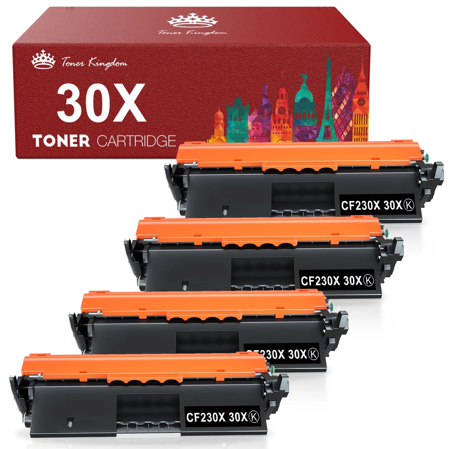 Toner Kingdom CF230X 30X Compatible Toner Cartridge for HP Printer (4-Black)