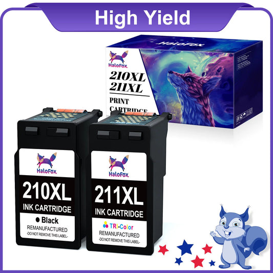 Replacement Canon Ink 210 and 211 210xl 211XL Combo Pack to Use with Canon(1 Black,1 Tri-Color)