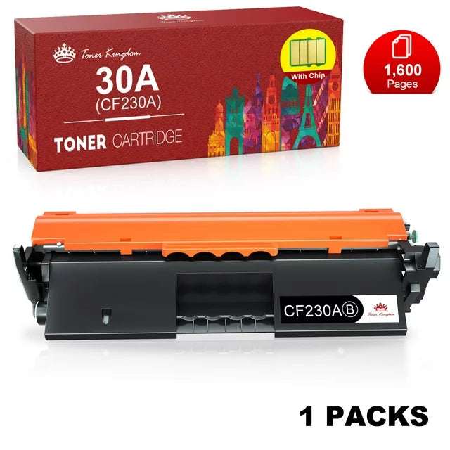 30A CF230A 30X CF230X Toner Cartridges for HP Printers (1Pack,Black)