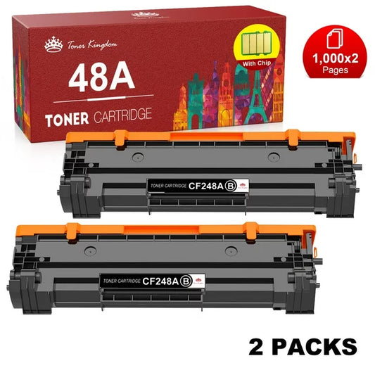 48A CF248A Toner Cartridge Replacement for HP Printer Ink (Black, 2-Pack)