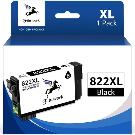 822XL 822 XL Ink Cartridges Replacement for 4830 WF-4834 WF-3823 Printer (1 Black)