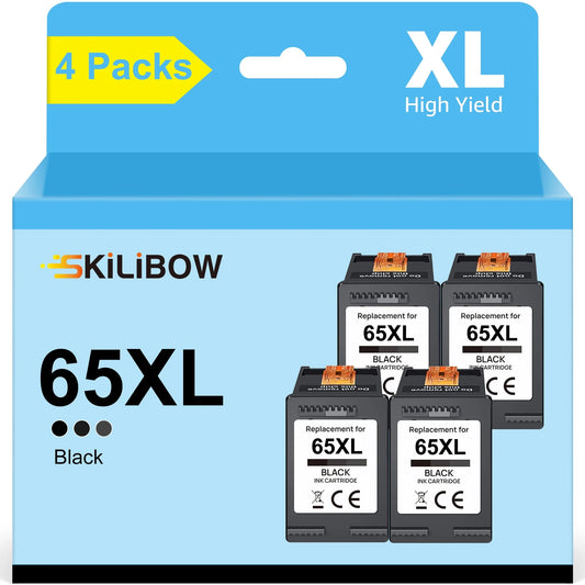 65 Ink 65 HP 65XL for 3755 3700 3752 3772 2600 2622 2652 2655 5055 5000 5052 5014 100 120 130 Printer (4 Black)