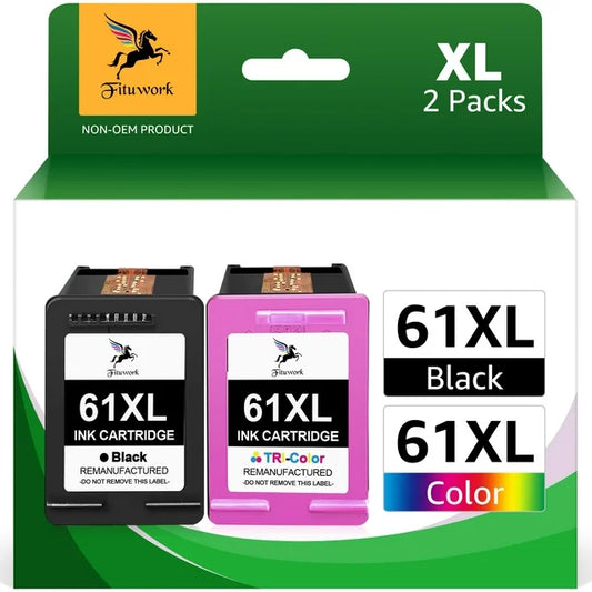 61 XL Black and Color Ink Cartridges 4500 5530 Deskjet 1000 1010 1510 2540 3050 Officejet 2620 4630 (Black and Color, 2 Pack)