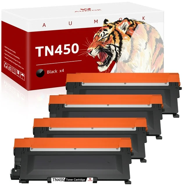 TN450 TN420 Toner Cartridge Replacement for  HL-2280dw MFC-7360n MFC-7860dw IntelliFax 2840 2940 (Black, 4-Pack)