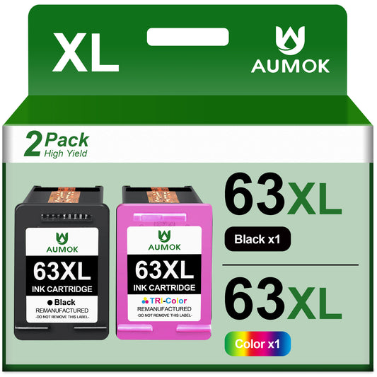 High Yield 63 Ink Cartridge 63XL Ink Cartridge  1112 3632 3639 1112 2130 3632 3633 3634 (Black and Color 2-Pack)