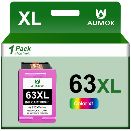 High Yield 63 Color Ink 63XL Color Ink Cartridge Replacement for HP Ink 63 Color Works with HP Envy 4520 4516 Officejet 5255 5258 DeskJet 1112 3632 3639 1112 2130 3632 3633 3634 Printer (1-Pack)