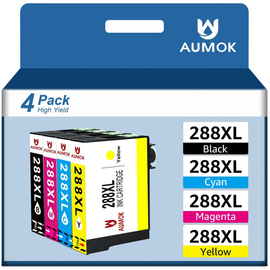 288XL Ink Cartridge Replacement for Epson 288 Ink  440 XP-446 XP-340 Printer 4 pack (Black Cyan Magenta Yellow)