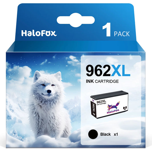 Halofox 962XL Ink Replacement for HP 962 Ink Cartridge Works with HP OfficeJet Pro 9010 9015 9020 9025 9018 9012, 1 Black