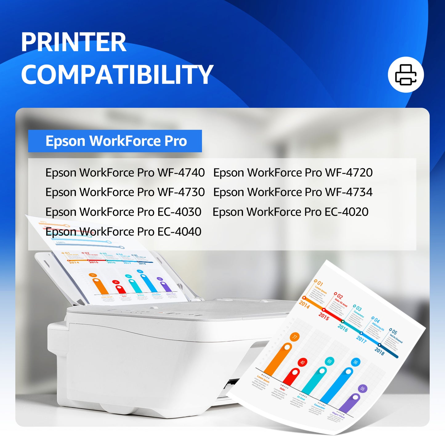 T802XL Ink Cartridges for Epson 802XL Ink Cartridges Combo Pack for Epson 802 Ink Cartridges 802 XL Works with Epson Workforce Pro WF-4740 WF-4730 WF-4734 WF-4720 Printers Black, Cyan, Magenta, Yellow