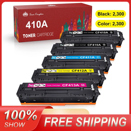 5-Pack 410A Toner Cartridges (Black, Cyan, Magenta, Yellow)