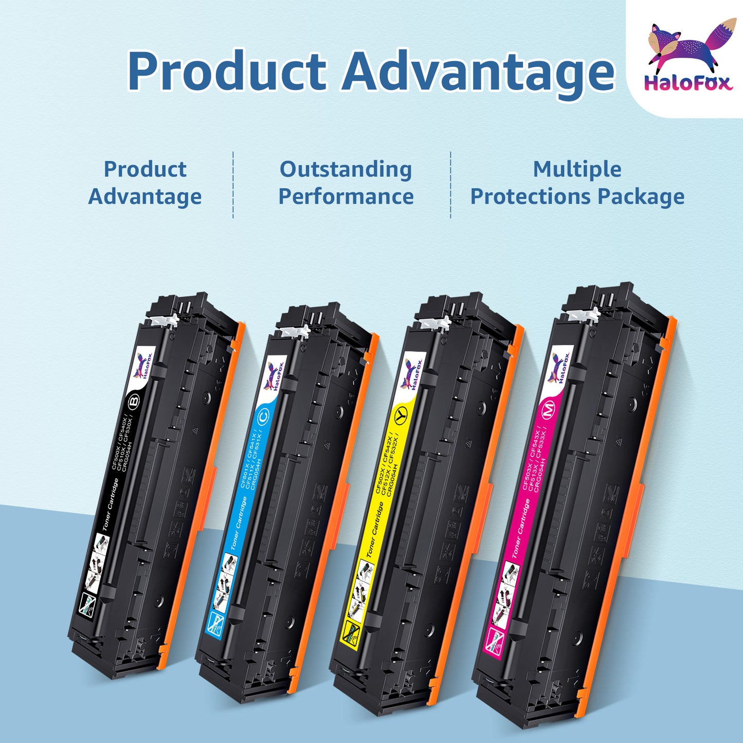 4-Pack CF500X 202X Toner Cartridge Replacement for HP 202X CF500A m281fdw 202A HP Color Laserjet Pro MFP M281fdw M281cdw M254dw M281 M281fdn M254 Toner Printer (Black Cyan Yellow Magenta)