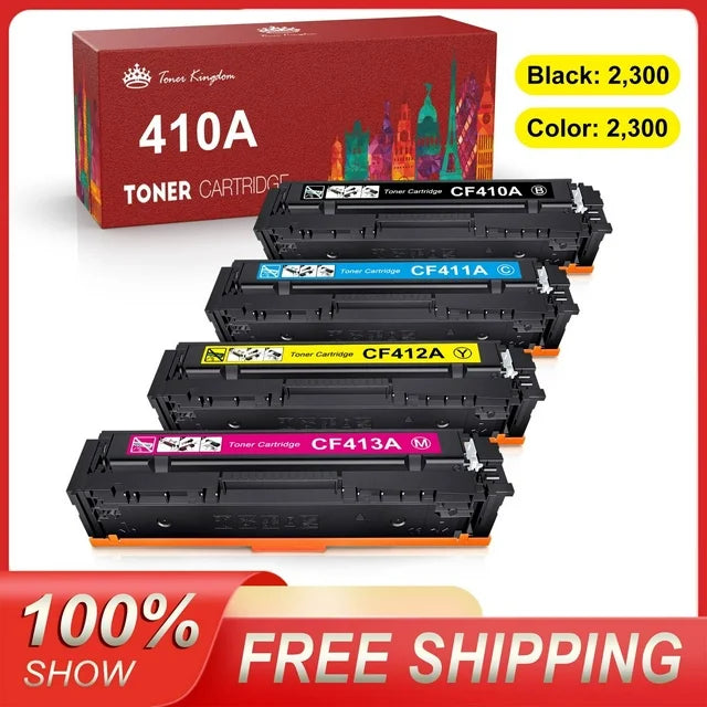 CF410A Toner Cartridges Replacement for HP (Black, Cyan, Magenta, Yellow)