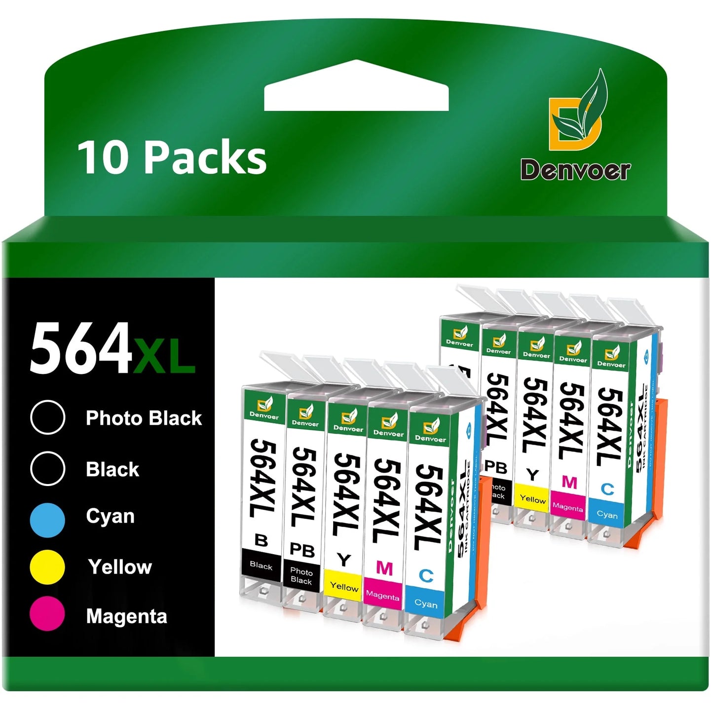 564XL Compatible Ink Cartridge Replacement  5520 7525 5514 7510 OfficeJet 4620 Printers (4BK/2C/2M/2Y)