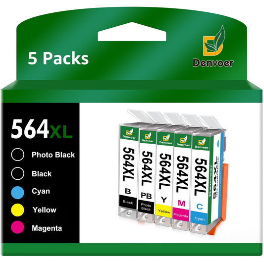 564XL Compatible Ink Cartridge Replacement for HP 564 XL 564XL High Yield 10 Combo Pa5520 7525 5514 7510 OfficeJet 4620 Printers (2BK/1C/1M/1Y)ck