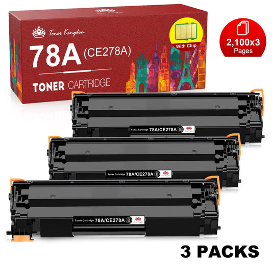 CE278A 78A Toner Cartridges Replacement for HP (Black, 3-Pack)