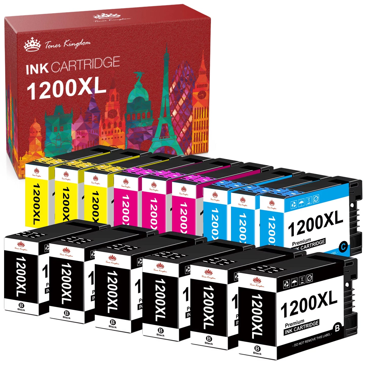 15-Pack 1200XL Ink Cartridge for Canon Maxify MB2720 MB2350 MB2320 MB2120 MB205 MB2020 Pigment Replacement for Canon PGI-1200 PGI-1200XL PGI-1200XLBK PGI-1200XLC PGI-1200XLM PGI-1200XLY (6B 3C 3M 3Y)