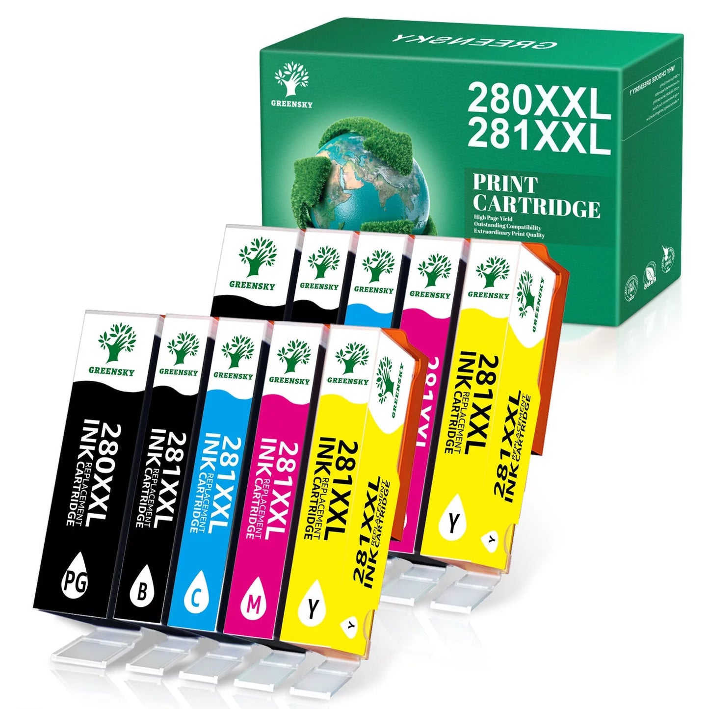 280 281 Ink Cartridge for Canon ( PGBK, BK,C,M,Y, 10 Pack)