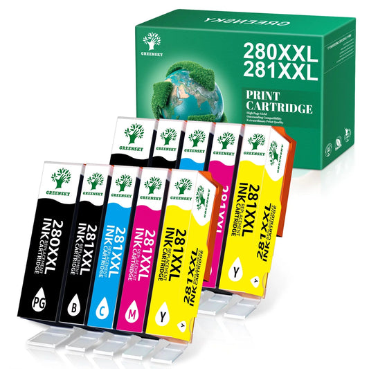 280 281 Ink Cartridge for Canon ( PGBK, BK,C,M,Y, 10 Pack)