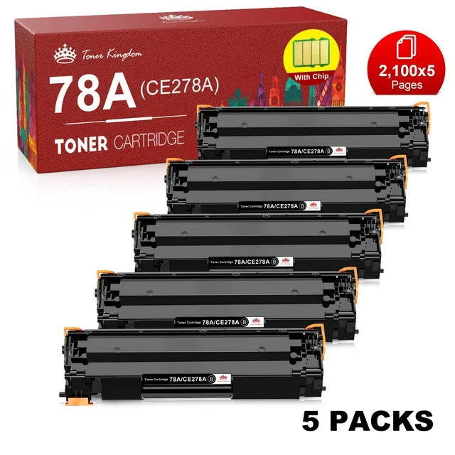 HP 78A CE278A Black Toner Cartridges (Black, 5-Pack)