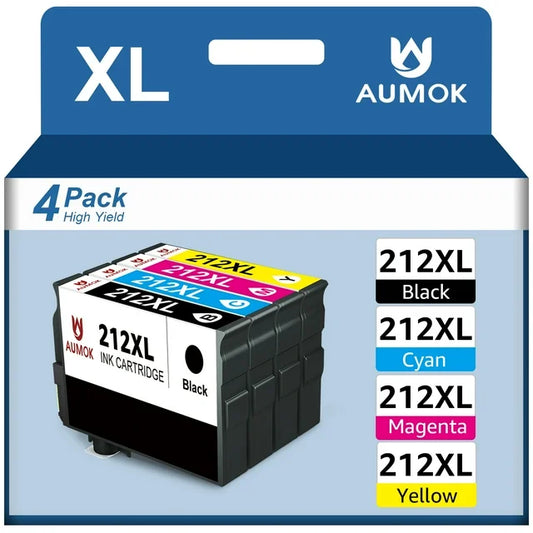 212XL Ink Cartridges for Epson 212 Ink 2830 Epson Expression Home XP-4100 XP-4105 Printer ( Black Cyan Magenta Yellow, 4-Pack)