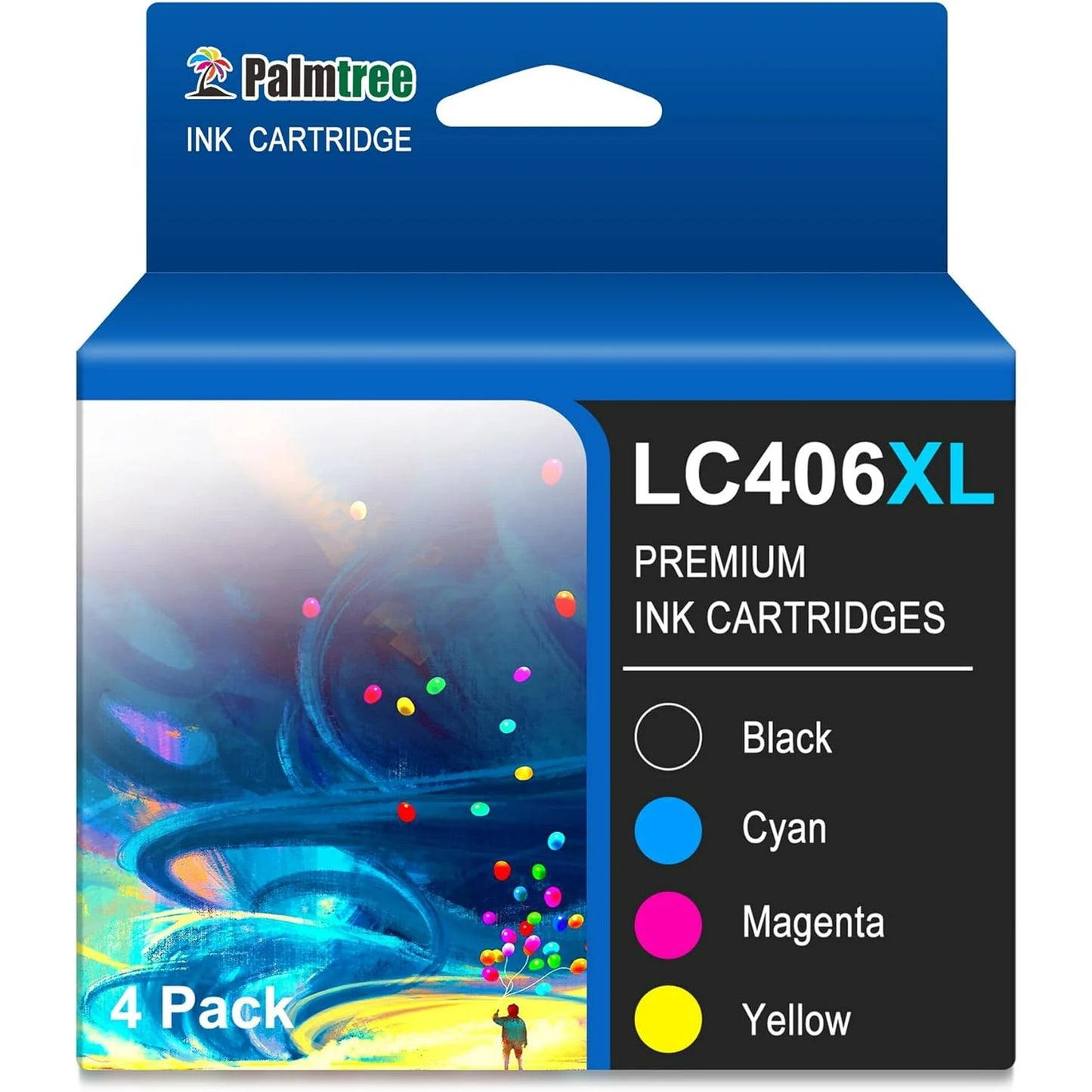 Super High Yield LC406XL Ink Cartridges  (4-Pack, Black, Cyan, Magenta, Yellow)