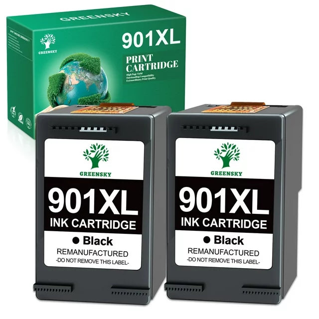 901XL Black Ink for 901 HP Ink Cartridges 2 Black