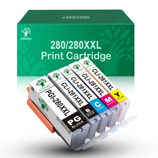 280 281 Ink Cartridge for Canon ( PGBK, BK,C,M,Y, 5 Pack)