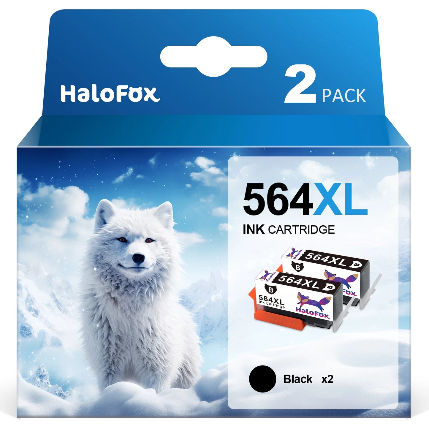 Halofox Ink Cartridge for HP 564XL 564 XL Compatible with HP Printer (2 Black)