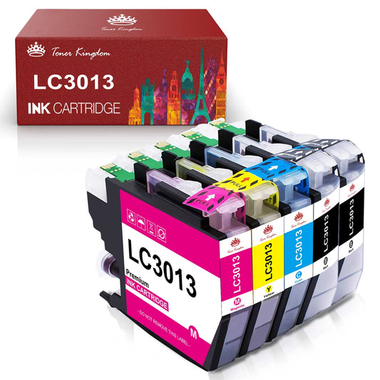 Tonerkingdom LC3013XL Compatible Ink Cartridge Replacement for Brother (2 Black, 1 Cyan, 1 Magenta, 1 Yellow)