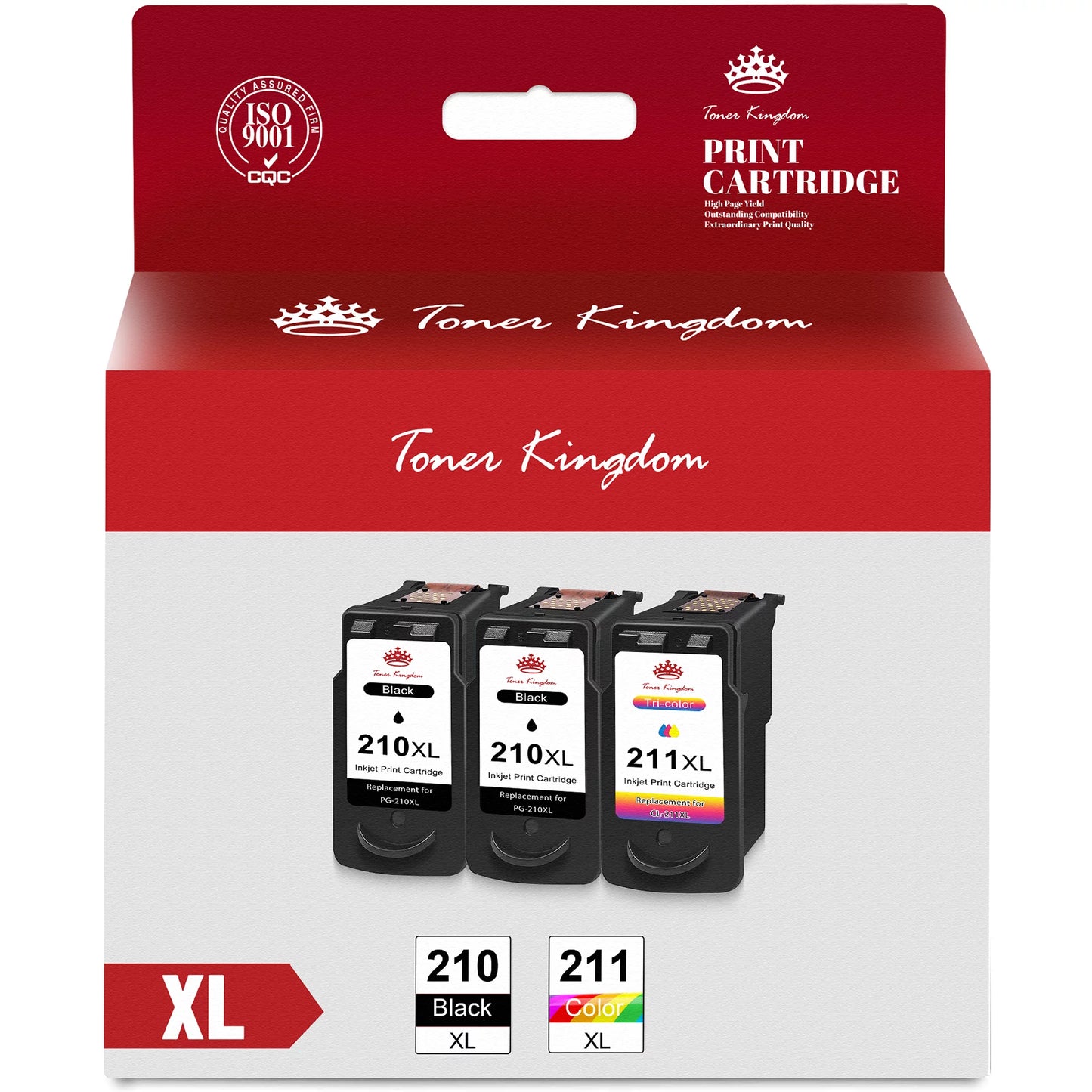 210XL 211XL compatible Ink Cartridge Replacement for Canon Printer (2 Black, 1 tri-Color)