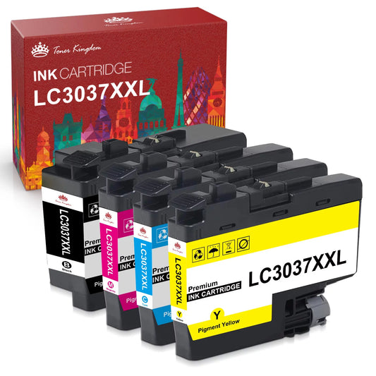 Tonerkingdom Compatible Ink Cartridge 3037 Replacement for Brother (BK/C/M/Y)