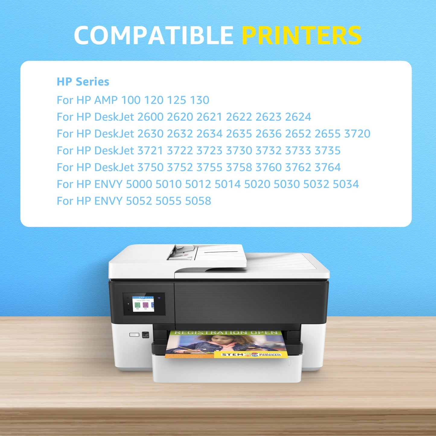 65 Ink 65 HP 65XL for 3755 3700 3752 3772 2600 2622 2652 2655 5055 5000 5052 5014 100 120 130 Printer (4 Black)