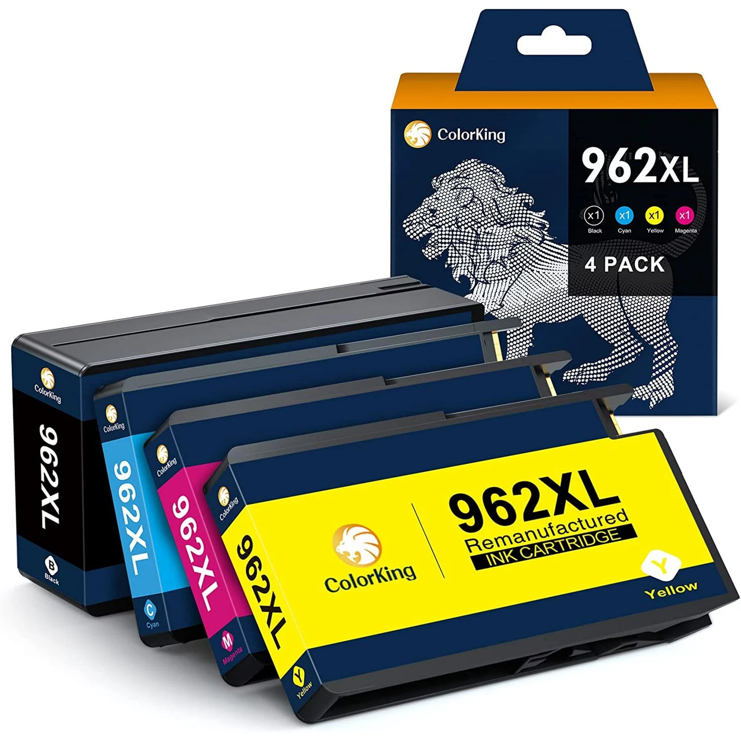 Colorking 962XL Ink Replacement for HP Ink Cartridges 962 XL 4 Pack for OfficeJet Pro 9015 9025 9010 9018 9020 9012 Printer (Black Cyan Magenta Yellow)