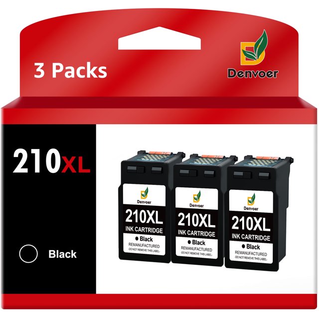 210 210XL Black Ink Cartridge Replacement for Canon( 3 Black )