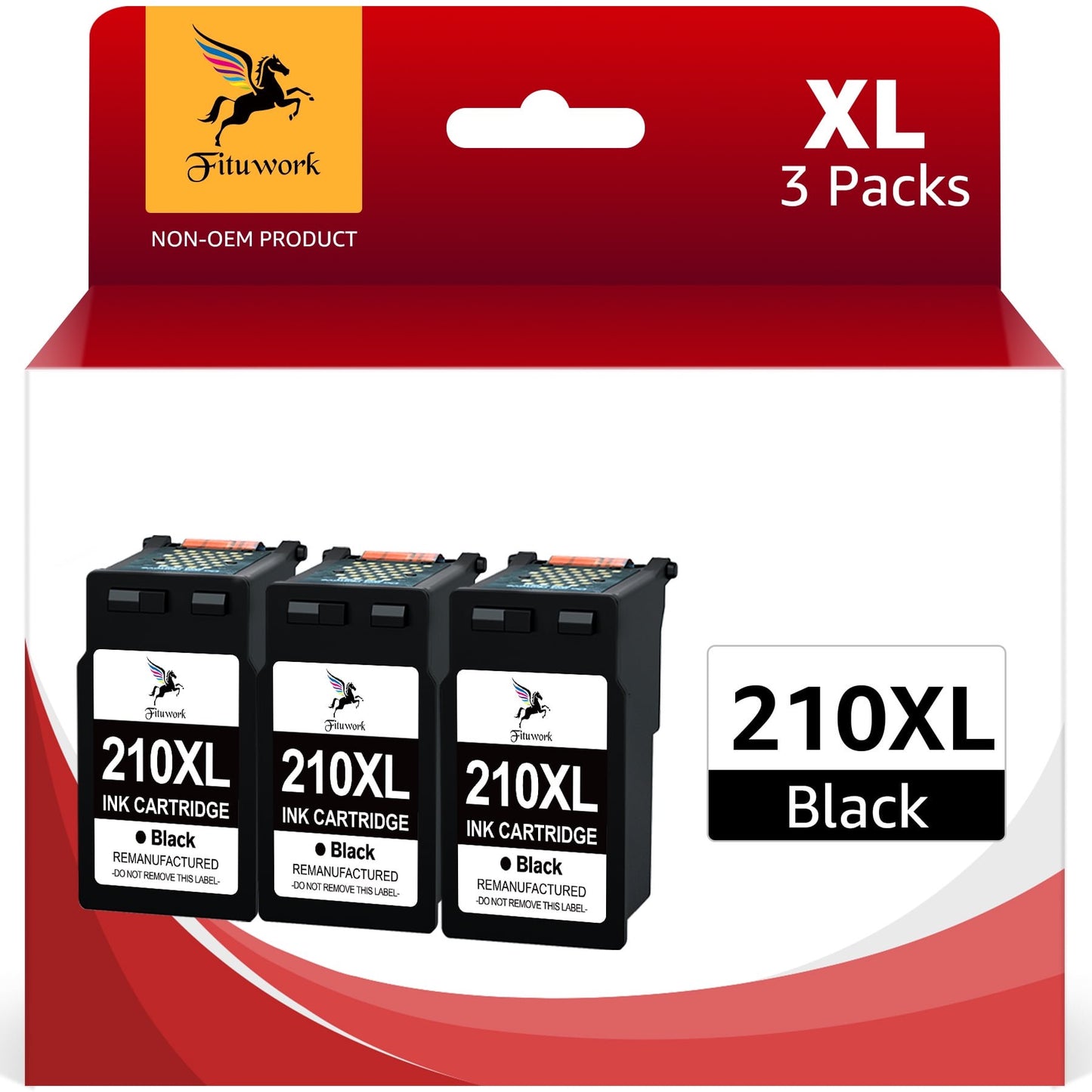 210 XL Ink Cartridge Compatible with Canon( 3 Black Pack)